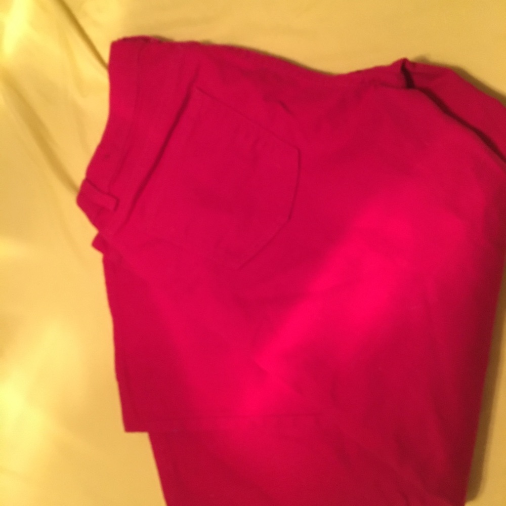 Red 10p Talbot capris stretch demin